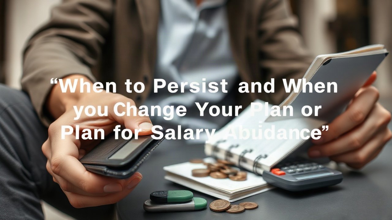 Editorial scene illustrating When to Persist and When to Change Your Plan for Salary Growth