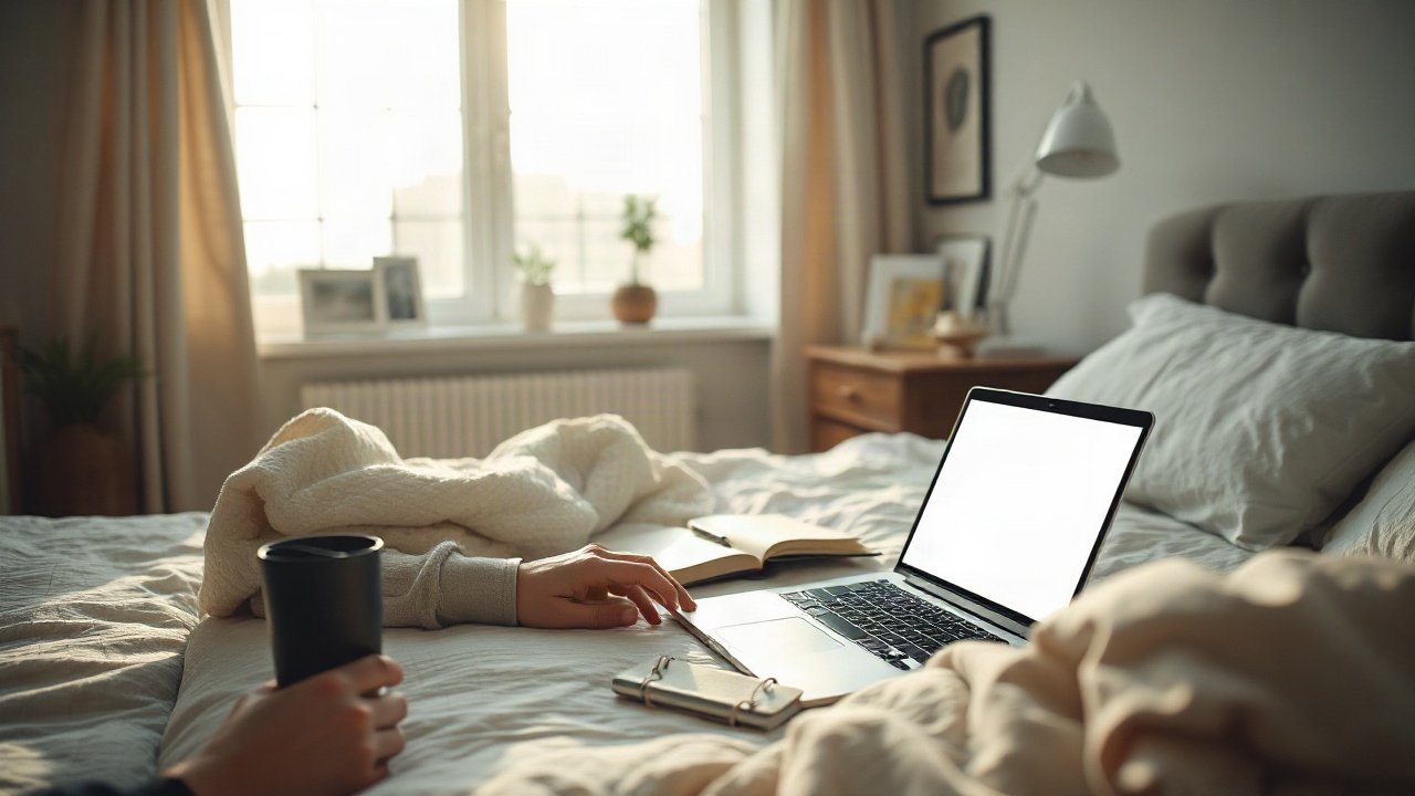 Editorial scene illustrating Why Manifesting Freelancing Can Feel Stuck